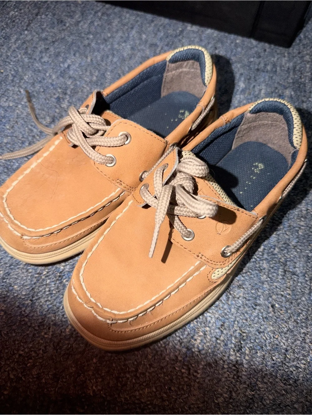 Sperry Kids Tan Leather Moccasin Boat Shoes